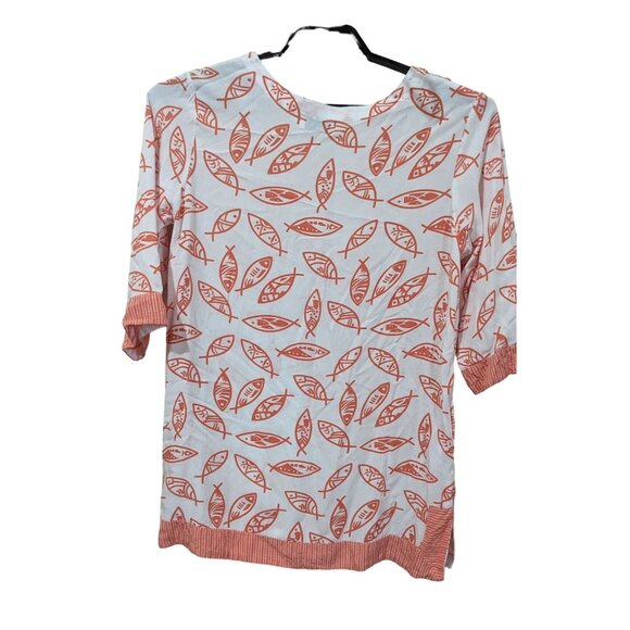 Tybee Island Clothing Company Tunic top size M pink fish beach summer coral pink - Picture 5 of 11
